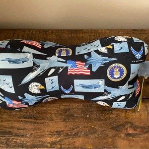 United States Air Force Print Nap Bone Neck Pillow NEW with Tags